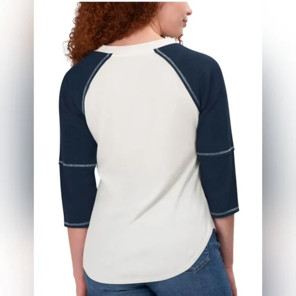 NWT Dallas Cowboys Womens Oatmeal Rebel LS Tee - Picture 2 of 2